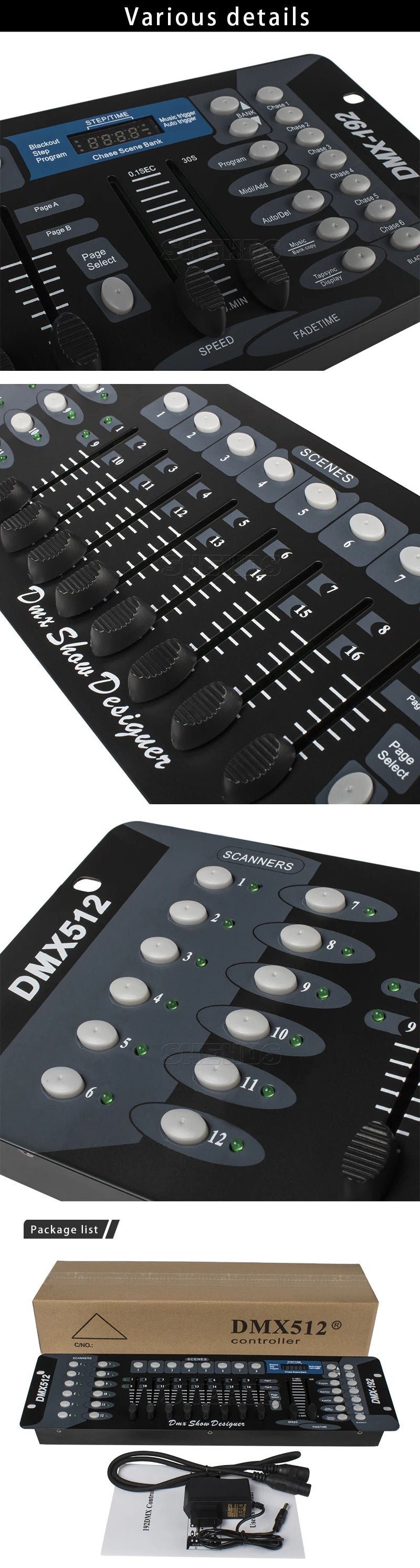 DMX SHEHDS 1024 Controller/192 Console Für Par Lighting Moving Head Light Internationaler Standard DJ Disco Hochzeiten Konzerte
