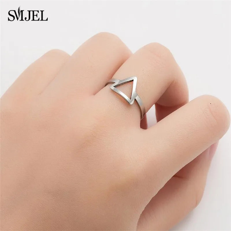 New Punk Geometric Ring for Men Women Exaggerated Stainless Steel Jewelry Opening Adjustable Ring Anillo Hombre Bijoux 2021 Gift