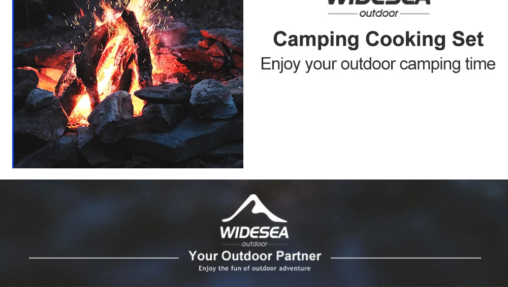 Camping-Kochset 2025: Widesea Outdoor Cookware - Tableware Hiking Picnic Travel Equipment Collection