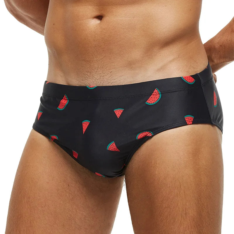 Datifer Summer Mens Shorts Swim Briefs Beach Sexy Removed Breathable Pad Printing Plus Size Bermudas Masculina Swimming Shorts