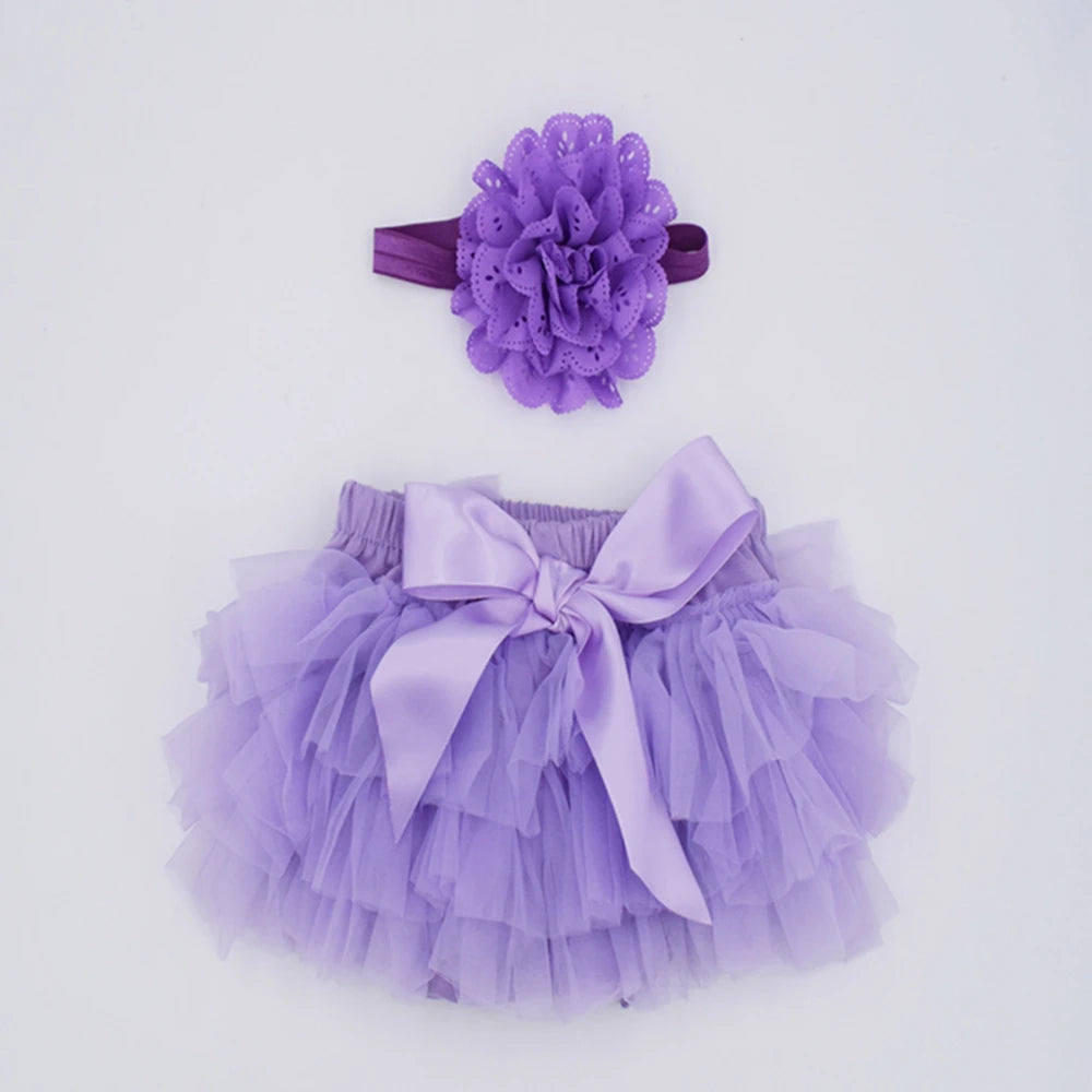 Baby-Tutu-Set 2025: Tulle-Bloomers Regenbogen-Rock - Newborn Fashion Collection
