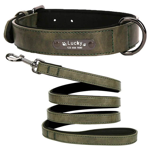 Anpassen Luxus Große Kleine Big Hund Halsband Leder Personalisiert, Breit Leder Personalisiert Halsband für Hunde Name Graviert
