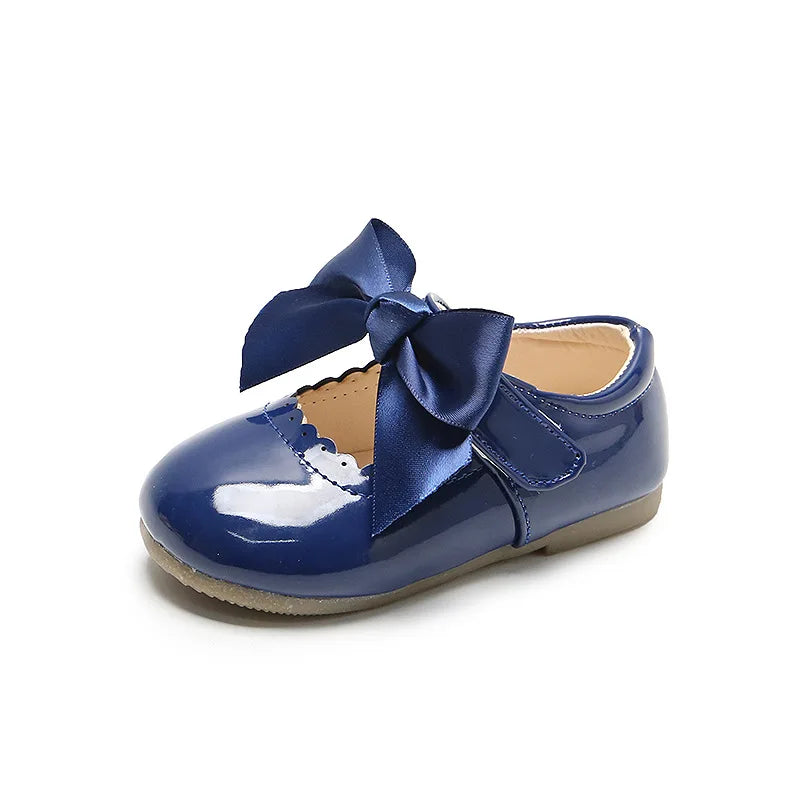 Baby Prinzessin Mädchen Schuhe 2025 - Frühling Herbst Süße Schleife Lackleder - Tanzschuhe Erste Laufschuhe Kinder