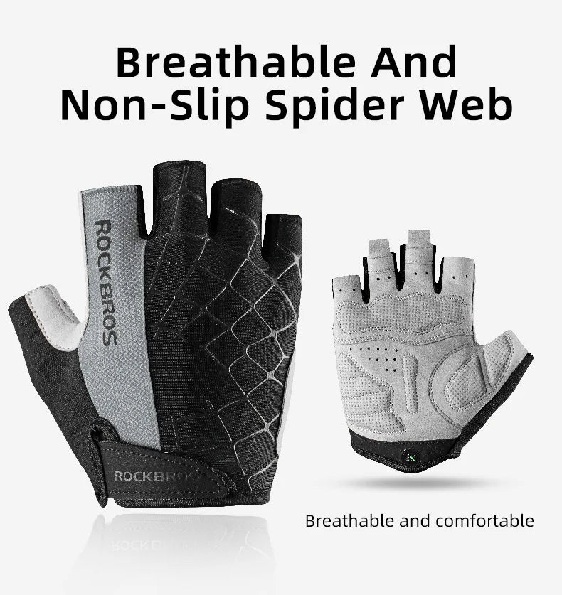 ROCKBROS Radfahren Fahrrad Handschuhe Halb Finger Stoßdämpfend Atmungsaktiv MTB Berg Fahrrad Sport Handschuhe Männer Frauen Radfahren Ausrüstung