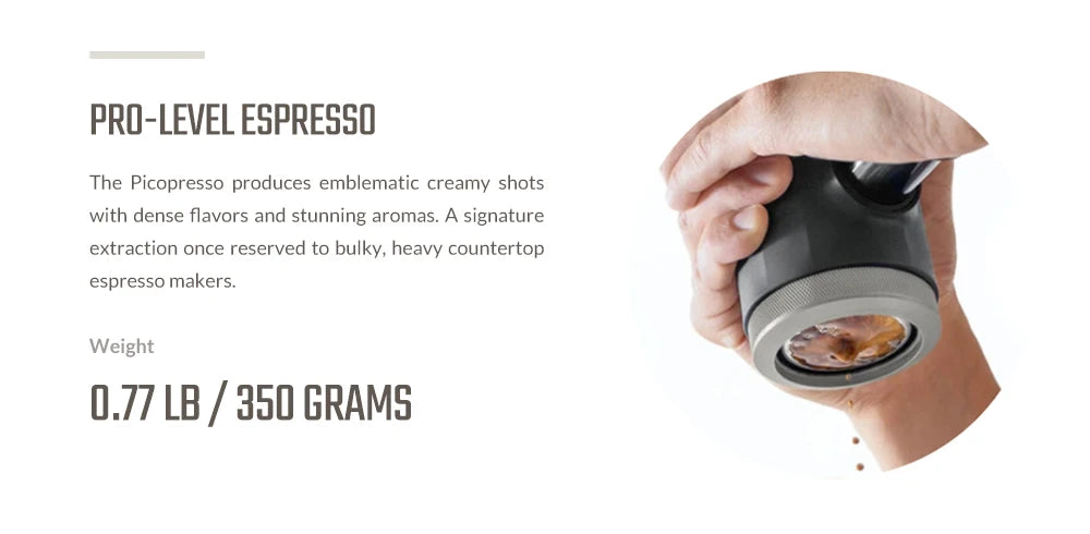 WACACO Picopresso Portable Espresso Maker, Specialty Coffee Machine, 18 Bar Pressure Travel Coffee,  Gift, New Year
