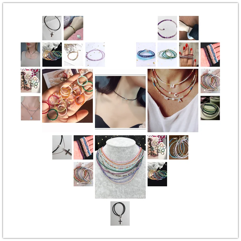 Mărgele de zirconiu Vinswet fațetate - 2-4 mm, 36-38 cm, 3-10 g