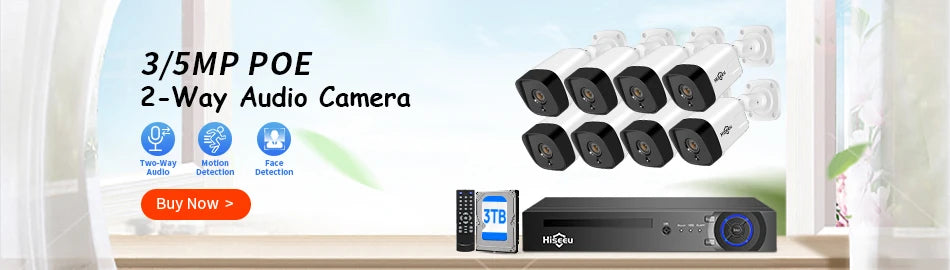 Überwachungssystem 2025: Hiseeu 5MP 3MP 8CH POE NVR Video Audio Record - ONVIF CCTV IP Security Surveillance Camera System Kit Set Outdoor House Waterproof Collection
