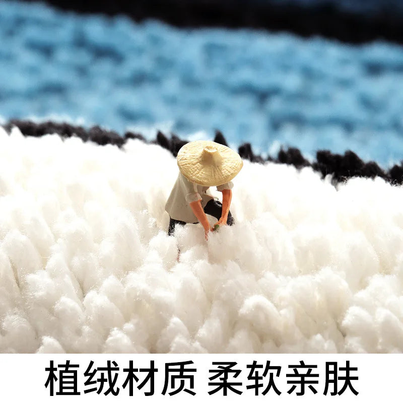 Flocking home carpet floor mats household bathroom bathtub absorbent foot mats bathroom non-slip mats