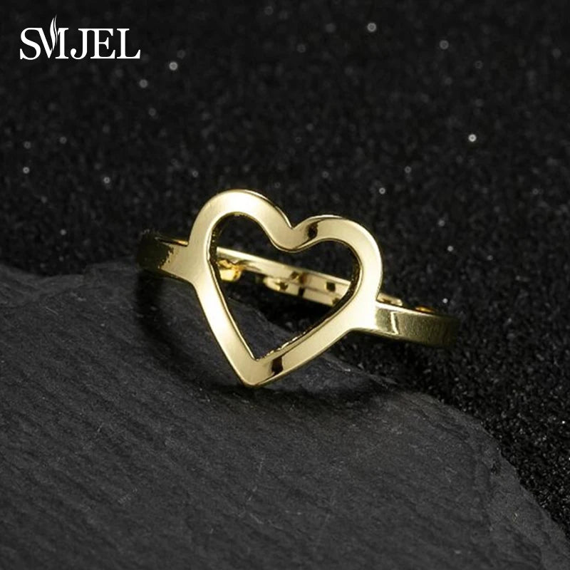 New Punk Geometric Ring for Men Women Exaggerated Stainless Steel Jewelry Opening Adjustable Ring Anillo Hombre Bijoux 2021 Gift