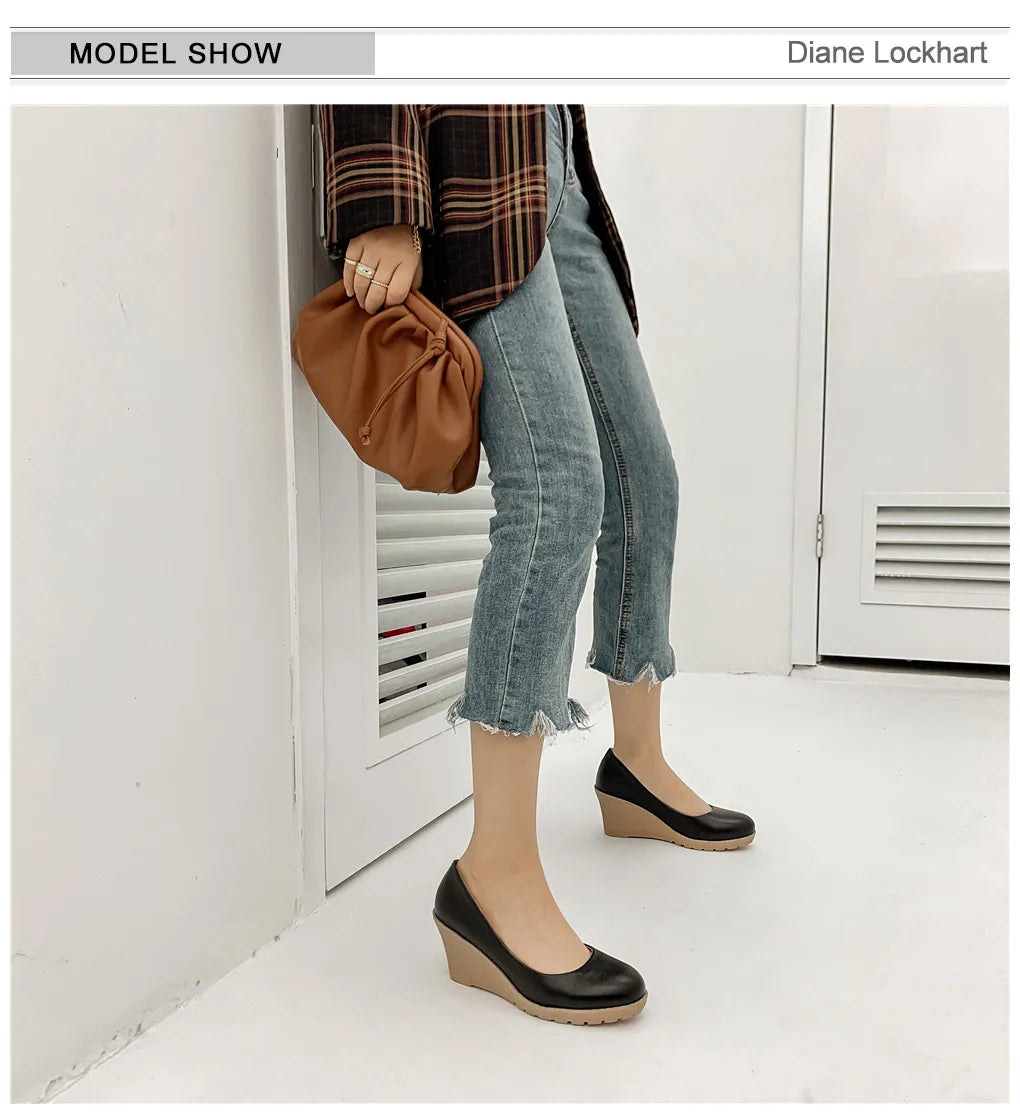 Diane Lockhart Keilabsatz Komfortabel - 7cm Absatz Weiß