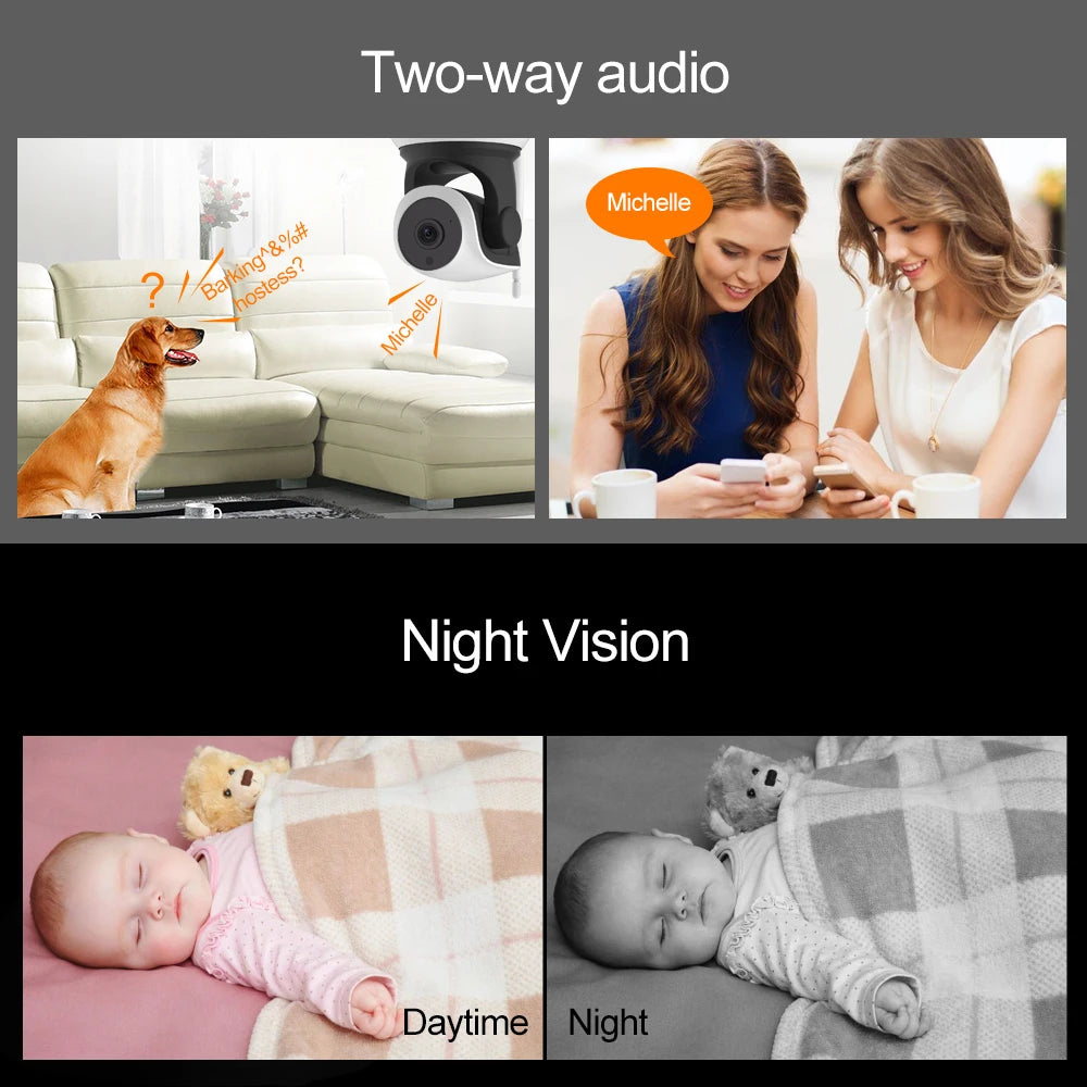 IP-Kamera 2025: VStarcam C24S WiFi 3MP 1296P HD - Wireless Überwachung Baby Monitor Pet Collection