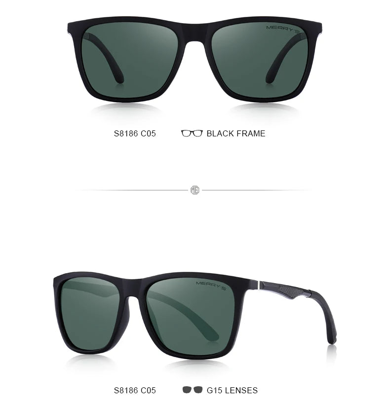 MERRYS DESIGN Herren HD Polarisierte Sonnenbrille Sport Angeln Augenschutz Aluminium Legierung Bügel UV400 Schutz S8186