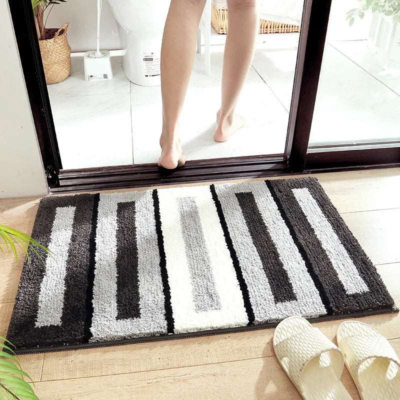 Flocking home carpet floor mats household bathroom bathtub absorbent foot mats bathroom non-slip mats