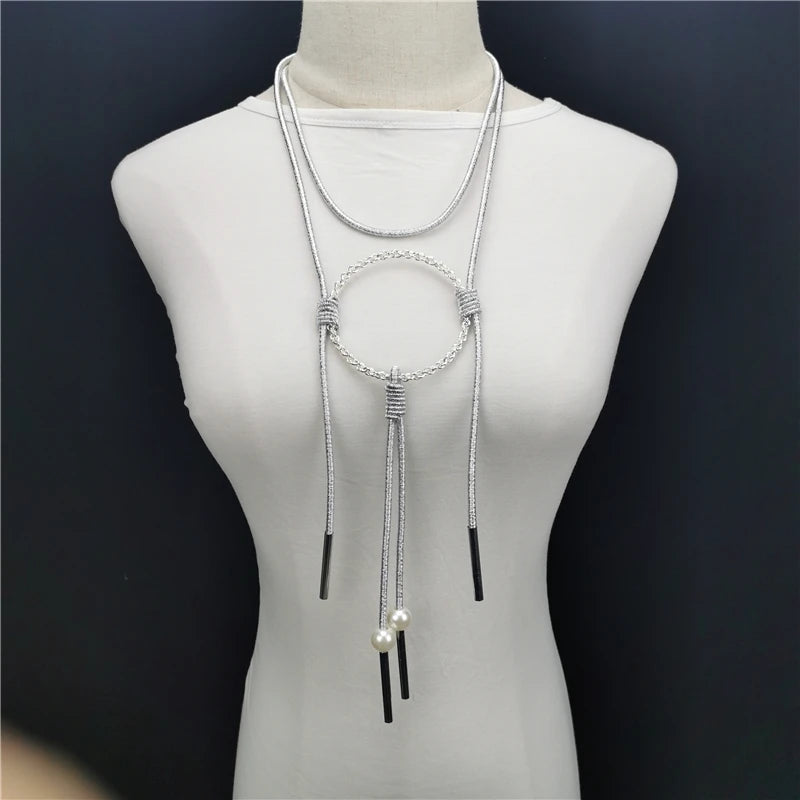 UKEBAY nou lung pandantiv coliere femei lux lucrat manual colier culoare aurie lanțuri perle accesorii declarație bijuterii en-gros