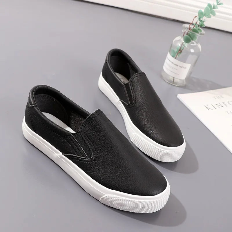 Fashion White Leather Women Chunky Sneakers White Shoes Tenis Feminino Zapatos De Mujer Platform Women Casual Shoes