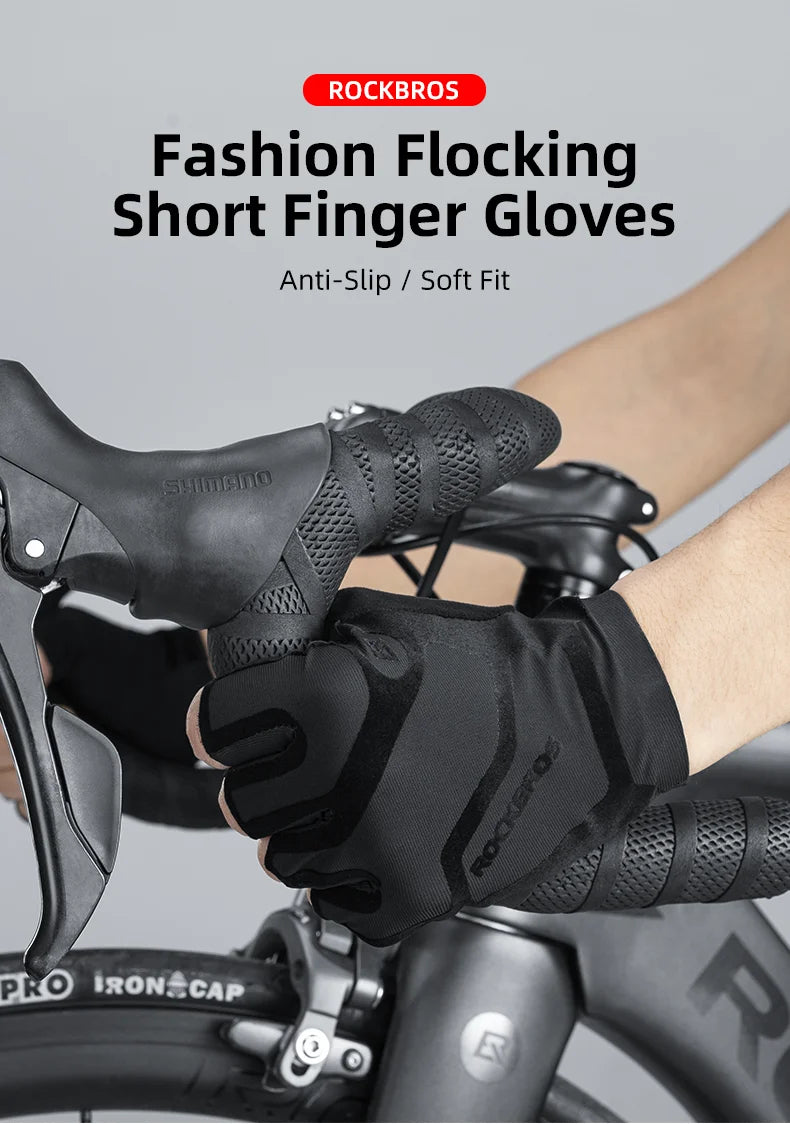 ROCKBROS Radfahrrhandschuhe Halbfinger Schockresistent Abriebfest Atmungsaktiv MTB Straßenfahrrad Handschuhe Männer Frauen Sportfahrrad Ausrüstung