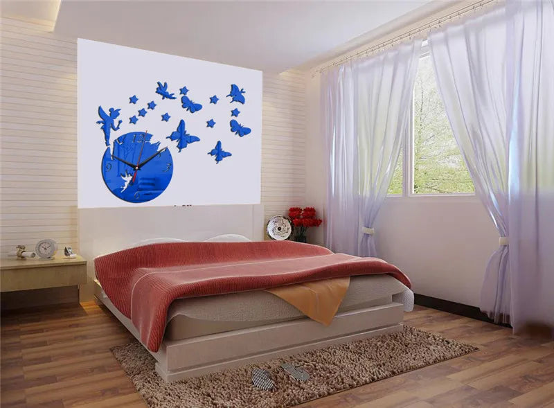 Color Acryl Spiegeluhr Modern 3D DIY - 20 Cm Leise Wohnen