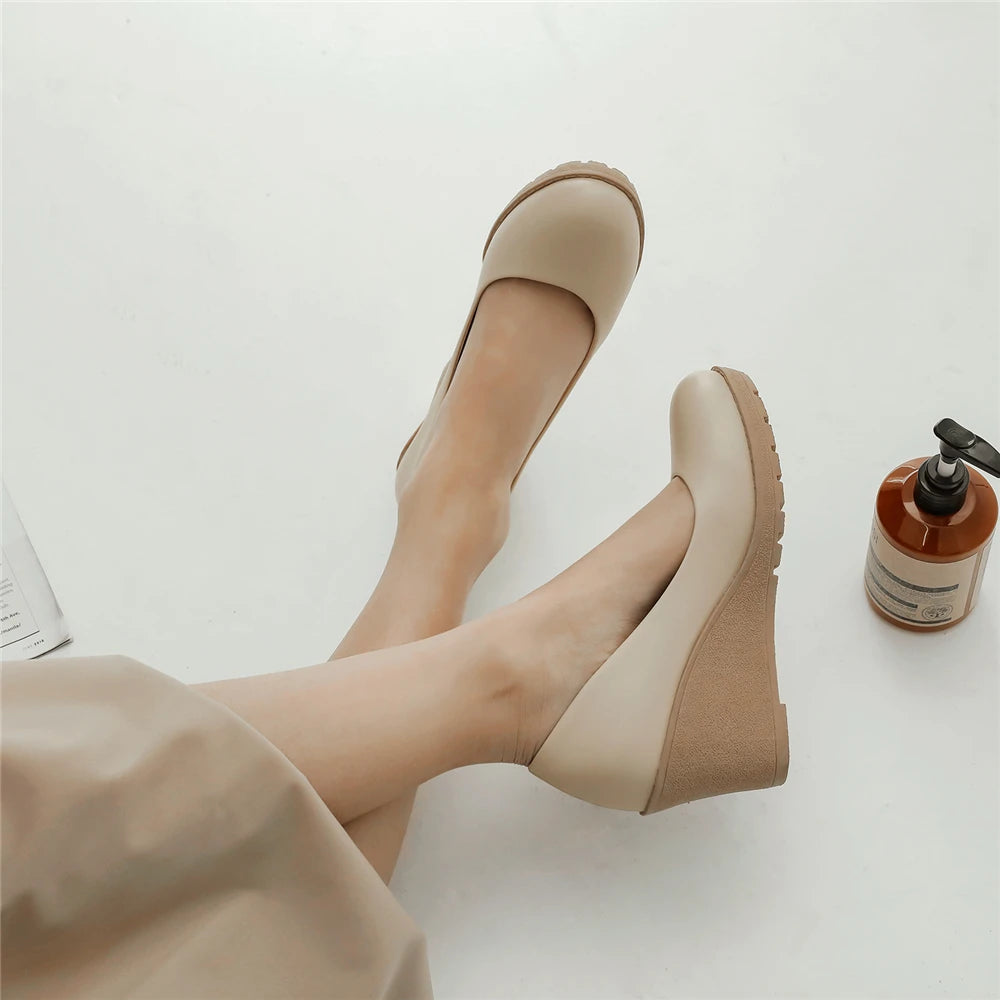 Diane Lockhart Keilabsatz Komfortabel - 7cm Absatz Weiß