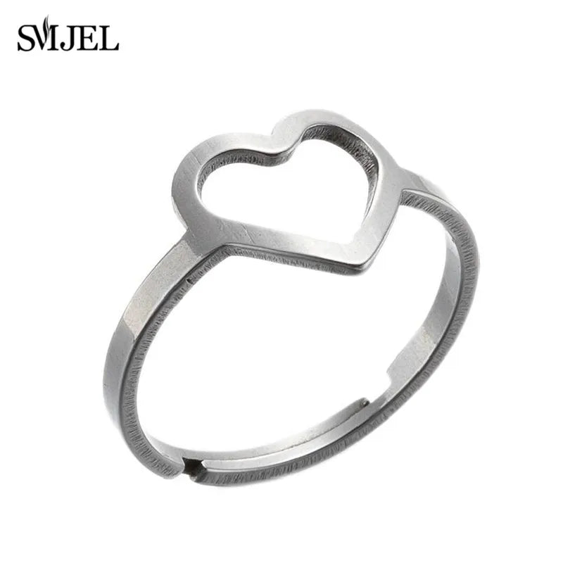 New Punk Geometric Ring for Men Women Exaggerated Stainless Steel Jewelry Opening Adjustable Ring Anillo Hombre Bijoux 2021 Gift