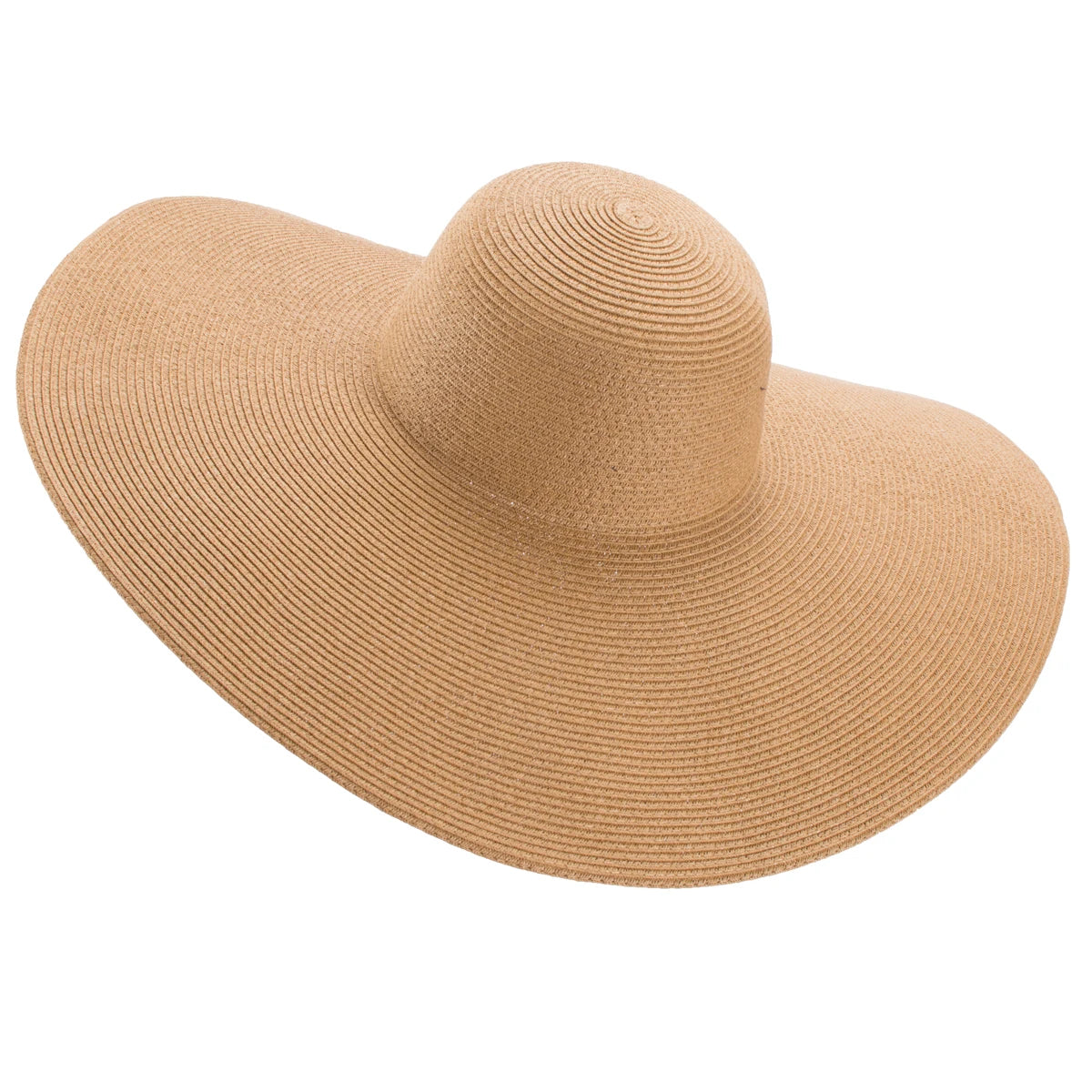 Lawliet 7.1''/18cm Faltbar Übergroß Riesig Breite Krempe Sonne Strand Stroh Hüte Hochzeit Damen Floppy Party Elegant A330