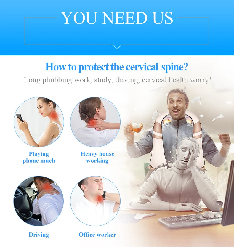 JinKaiRui U Form Elektrisch Shiatsu Körper Schulter Nacken Massagegerät Rücken Infrarot 4D Knetmassage Auto Heim Bestes Geschenk Gesundheitspflege