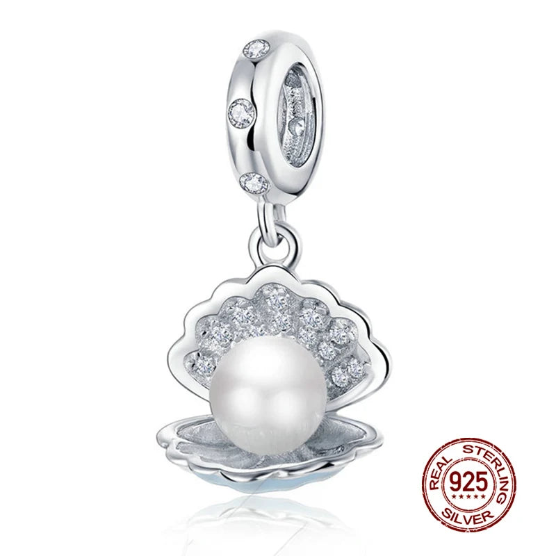 WOSTU 925 Sterling Silber Anhänger 2025: Frauen Junge Mädchen Haustier Kamera Biene AAA Cubic Zirkonia - Kaffee Marienkäfer Perlen DIY Original Armband 1.9g
