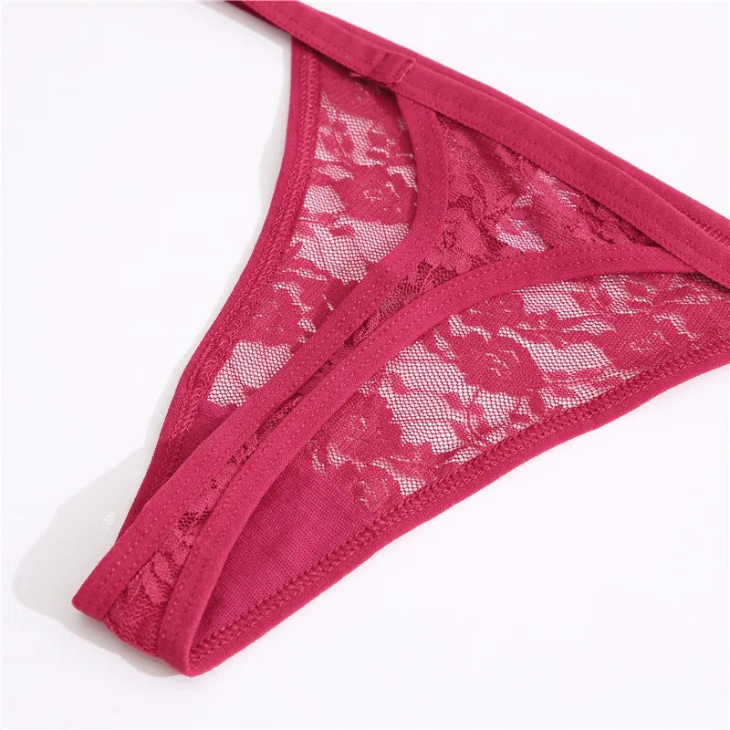 ZhejiangChoice Spitzen-Set Damen G-String - 3er Low Waist