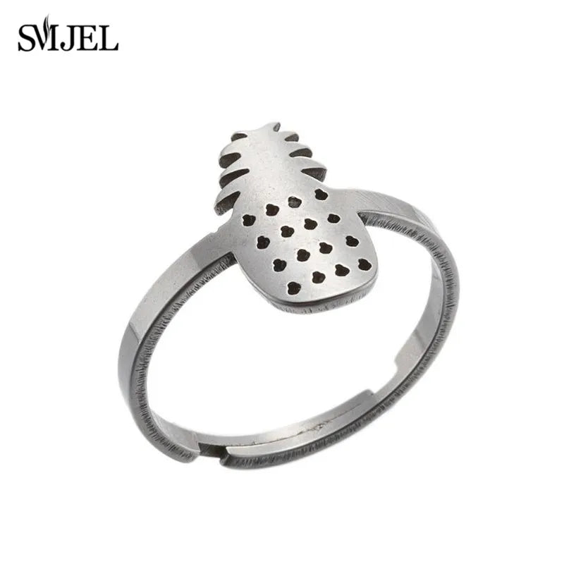 New Punk Geometric Ring for Men Women Exaggerated Stainless Steel Jewelry Opening Adjustable Ring Anillo Hombre Bijoux 2021 Gift