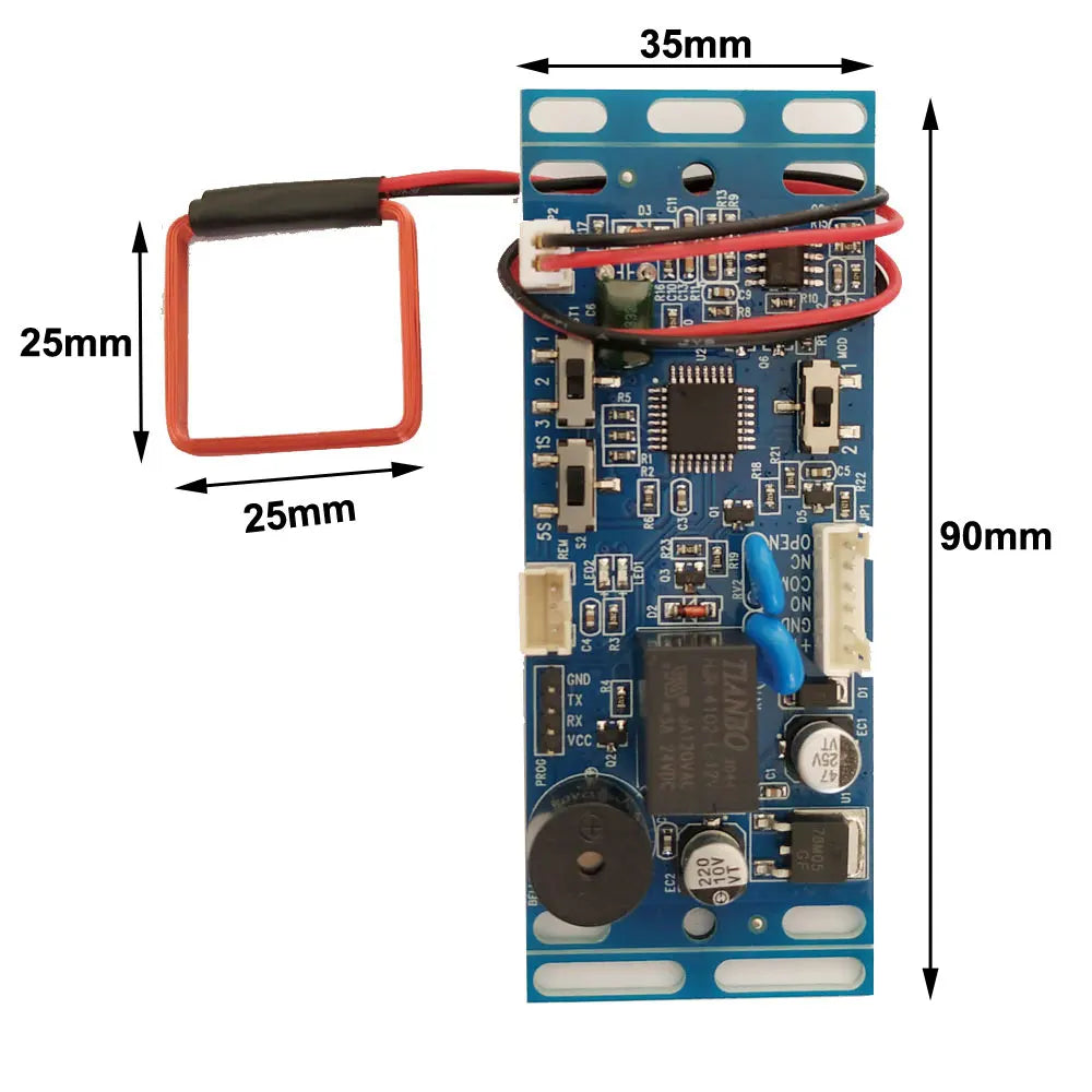 Zutrittskontrolle 2025: RFID EM/ID Embedded Door Access Control - Intercom Access Control Lift Control 2pcs Mother Card 10pcs Em Key Fob Collection