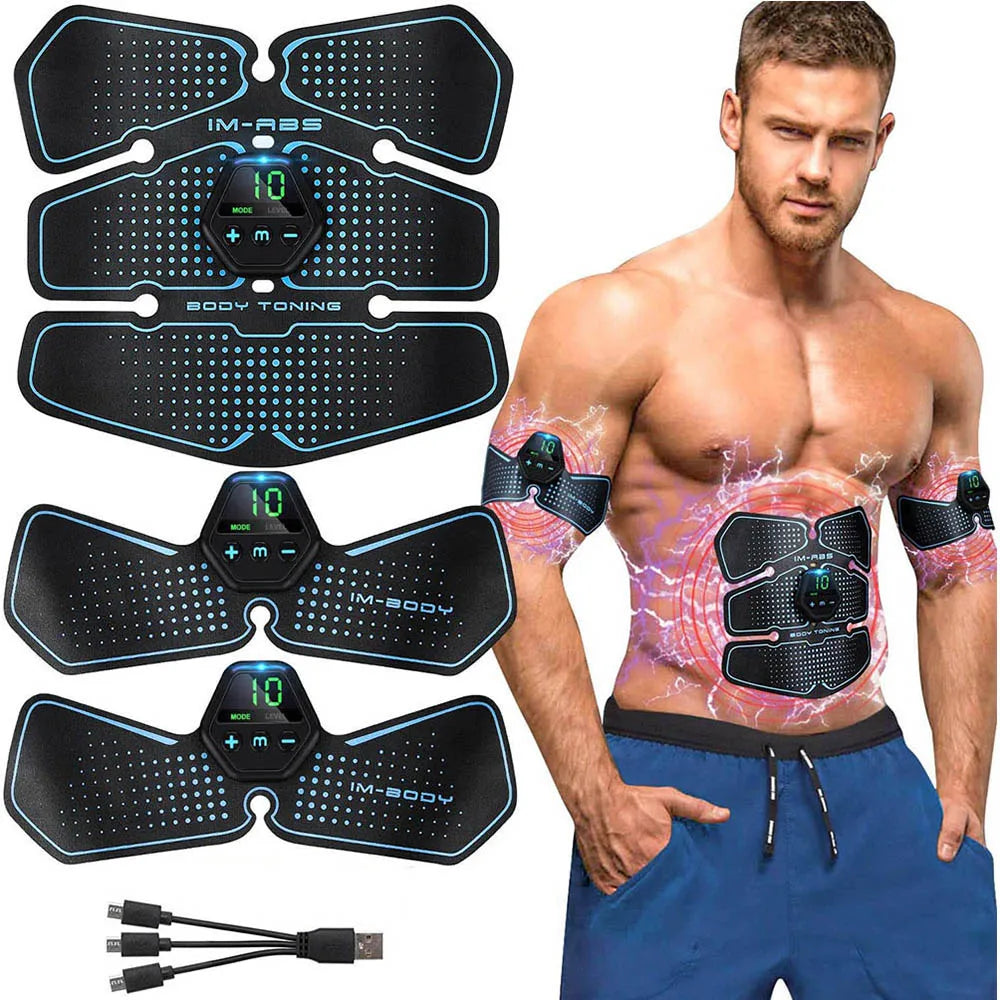 Stimulator muscular 2025: Aparat de antrenament pentru stimularea mușchilor abdominali YangChen EMS Abs - Echipament de fitness, echipamente de antrenament pentru mușchi, electrostimulator, toner, exerciții, colecție de sală de acasă