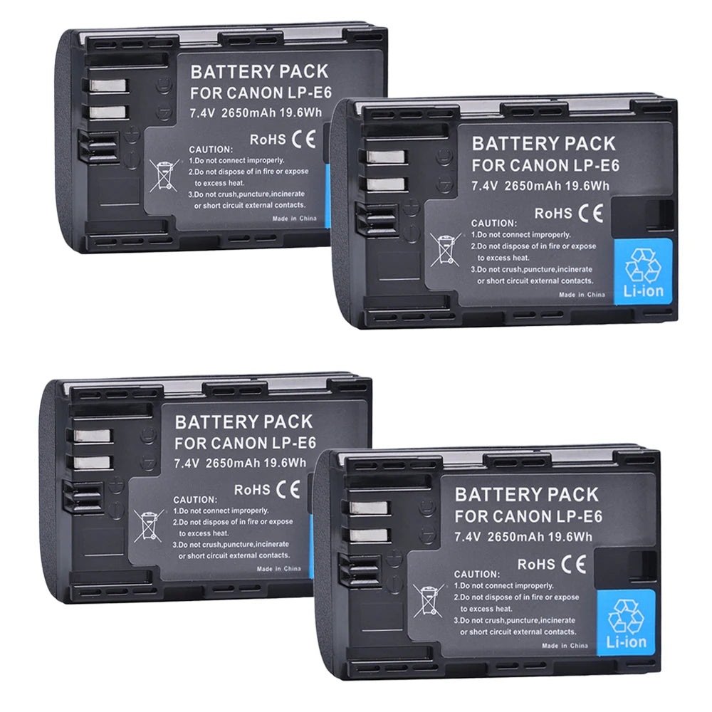 Batmax LP E6 Batterie 2650mAh 7.4V - Dual Ladegerät
