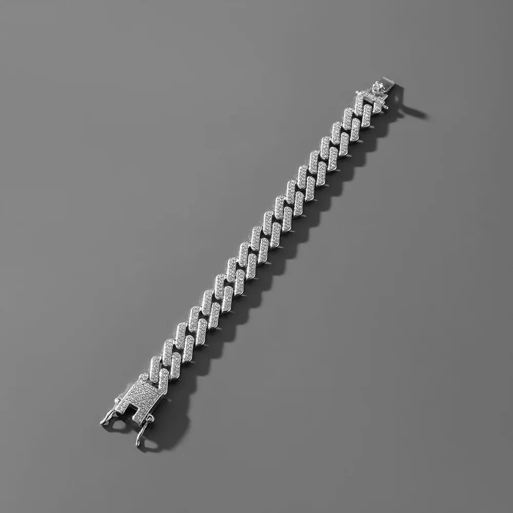 Luxus Mode Punk Strass Armband Für Frauen Männer Hiphop Cuban Link Armbänder Einfach Design Golden Silber Farbe Schmuck Geschenk