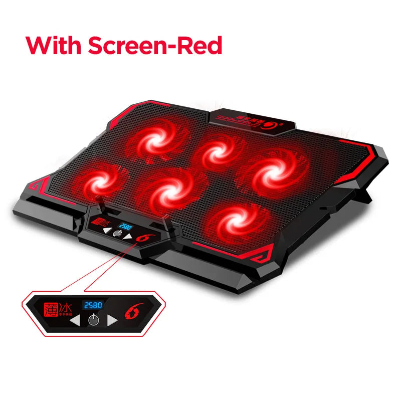 Gaming-Kühler 2025: COOLCOLD 17" Six-Fan LED - 2600RPM USB Port Collection