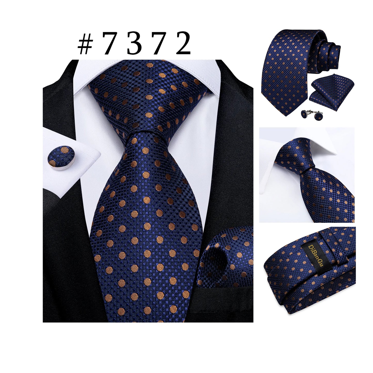 Purple Plaid Dot Men's Ties Pocket Square Cufflinks Business Wedding Accessoires Neck Tie Gift For Men Cravat Silk Tie DiBanGu