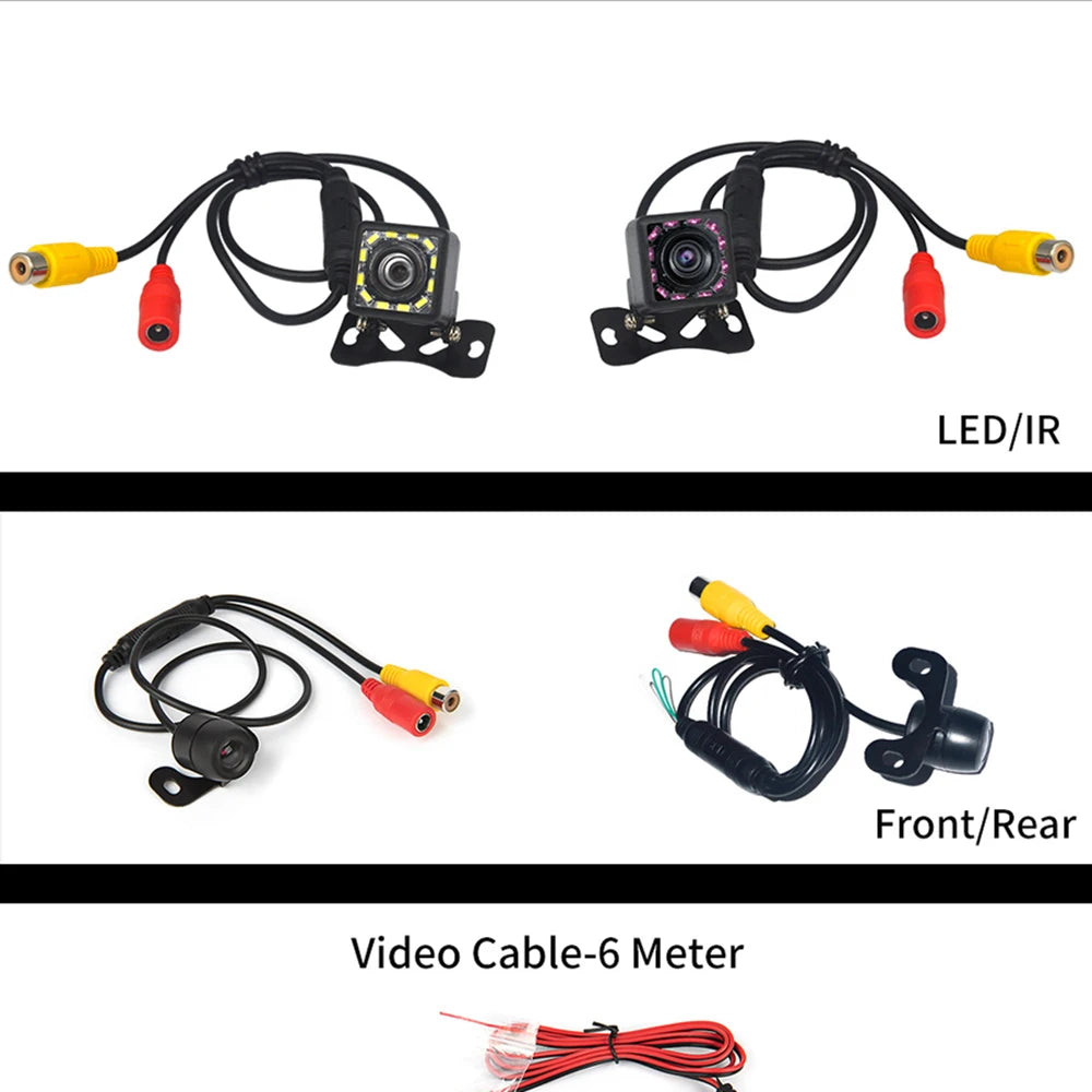 Hippcron Auto Rückfahrkamera 4 LED Nachtsicht Rückwärts Auto Parken Monitor CCD Wasserdicht 170 Grad HD Video