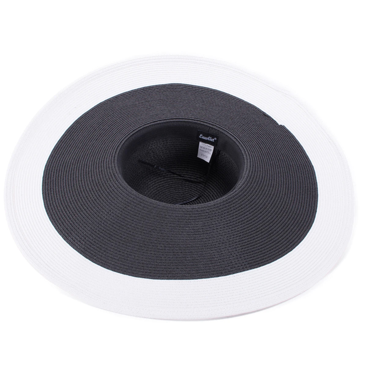 Lawliet 7.1''/18cm Faltbar Übergroß Riesig Breite Krempe Sonne Strand Stroh Hüte Hochzeit Damen Floppy Party Elegant A330