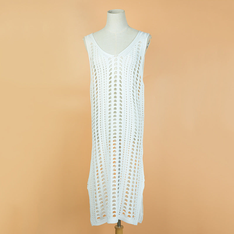 Sarong Wrap Tunika Elegant - Weiß Häkel Einheitsgröße