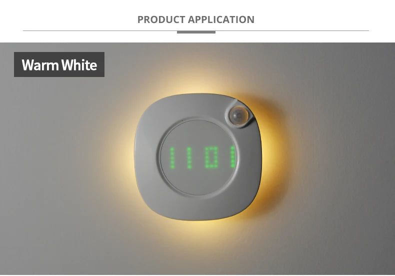 Smart-Wanduhr 2025: LED-Night-Light Motion-Sensor - USB Rechargeable Collection