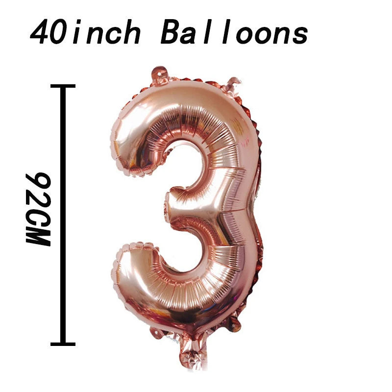 PartyPro Zahlballon Rosegold - 16 32 40 Zoll Hochzeit
