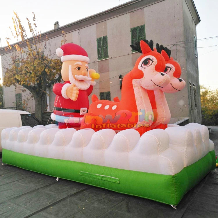 Outdoor Giant Santa Claus Inflatable Christmas Decoration with Blower and Balloon Waterproof & Weather Resistant