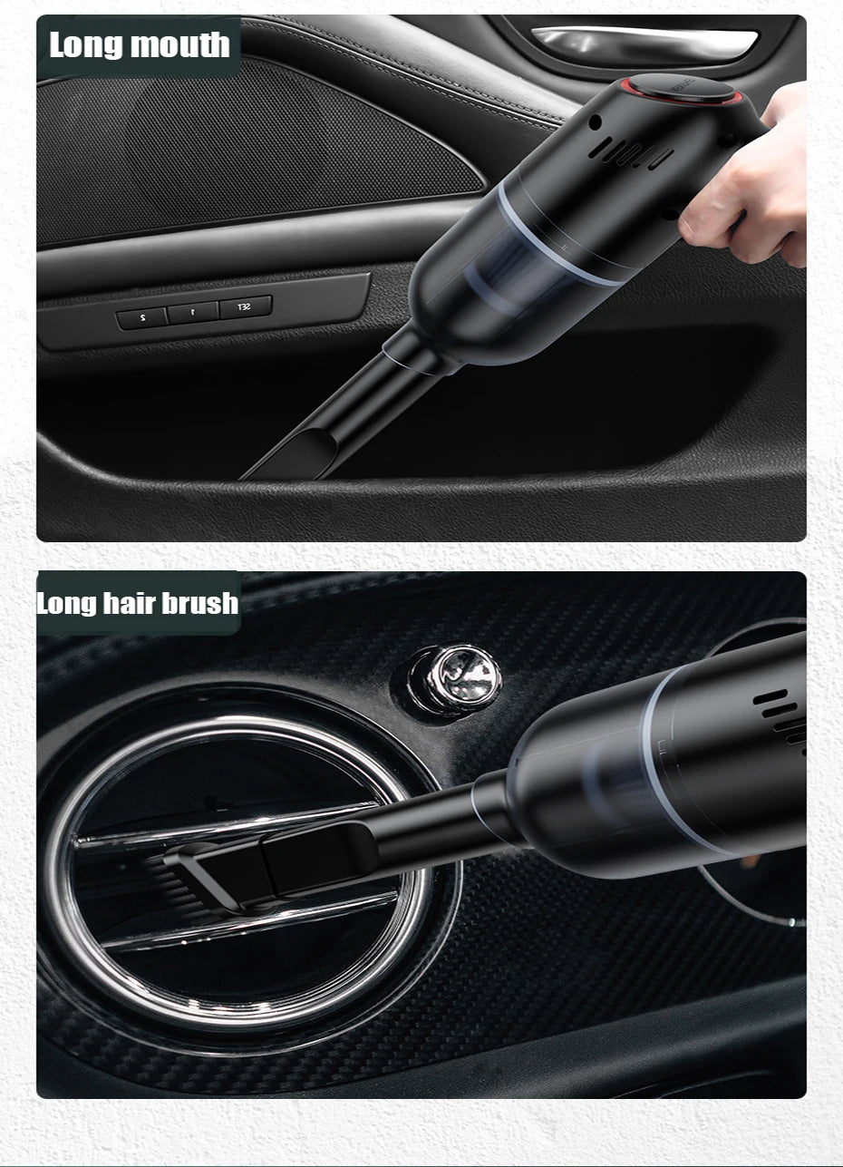 EAFC Wireless Car Vacuum Cleaner Handheld Mini Vaccum 8000Pa 120W High Suction Reacharageable For Home Car Cleaning Wet Dry