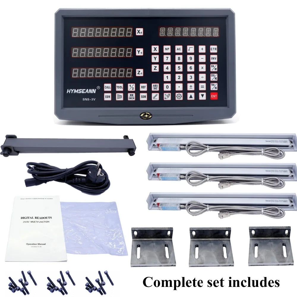 Hymseann SNS-3V complete set 3 axis milling/ lathe/ drill machine dro digital readout with 3 pcs linear scales