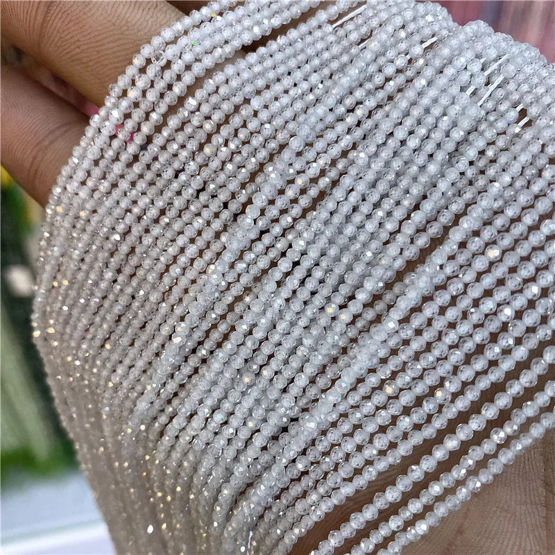 Mărgele de zirconiu Vinswet fațetate - 2-4 mm, 36-38 cm, 3-10 g