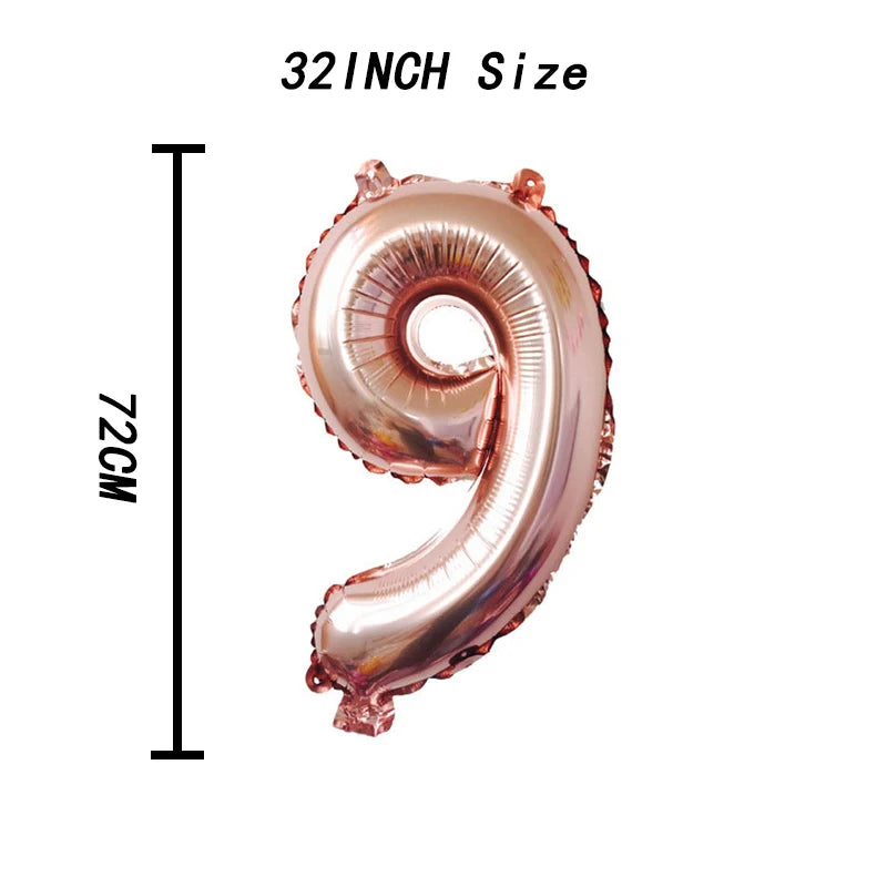 PartyPro Zahlballon Rosegold - 16 32 40 Zoll Hochzeit