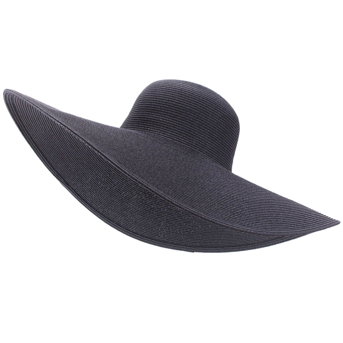 Lawliet 7.1''/18cm Faltbar Übergroß Riesig Breite Krempe Sonne Strand Stroh Hüte Hochzeit Damen Floppy Party Elegant A330