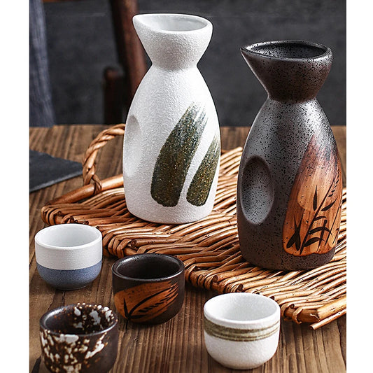 HKIT3327 Sake Set Retro Keramik - 360ml Gesamt 30ml Becher