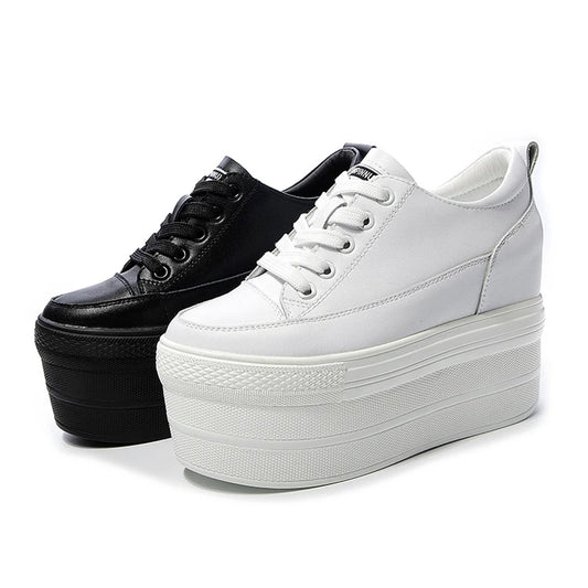 White Luxury Designer Sneakers On Platform Sports Shoes For Women 2025 New Fashion Thick Bottom Wedding Shoes High Heel 11cm
