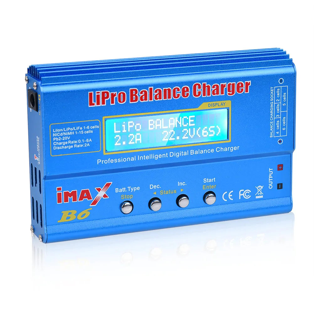 IMAX B6 80W Multi-function Charger For Lipo Li-ion LiFe NiMh Ni-Cd PB Battery RC Balance Discharger+15V 6A Adapter Optional