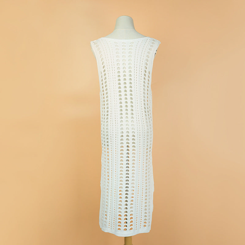 Sarong Wrap Tunika Elegant - Weiß Häkel Einheitsgröße