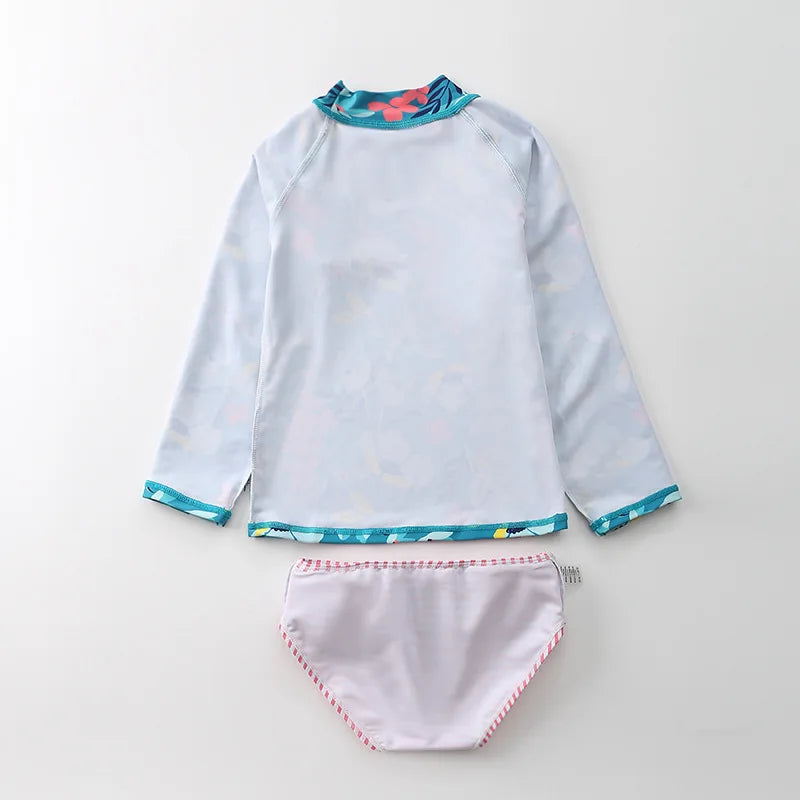 Kinder-Badeanzug 2025: KLEINE KINDER Einhorn Rash Guards Langarm - Zweiteilige Kinder Schwimmkleidung Strand Baby Mädchen UV-Schutz